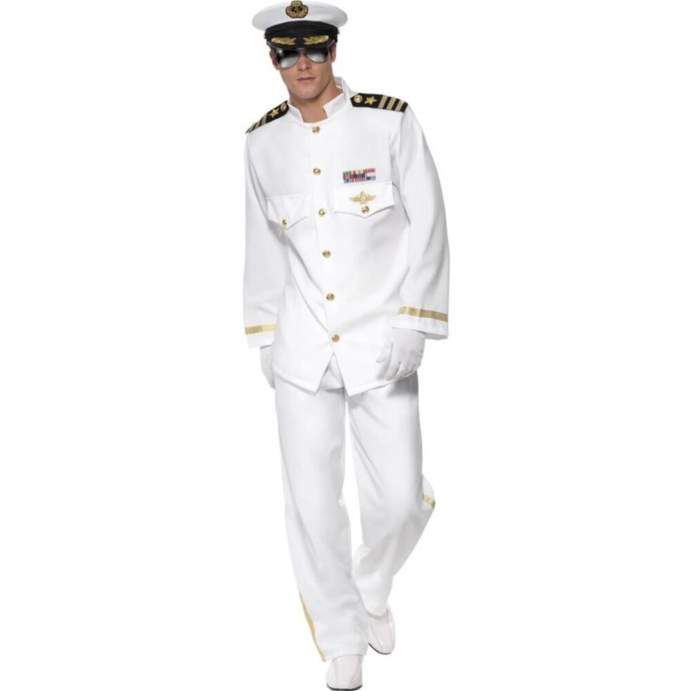 Smiffys Mens Deluxe Captain Costume / White